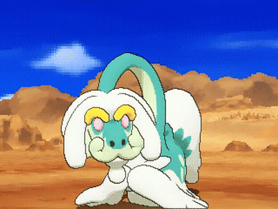 Pixel Art Bunny With Blue Tail GIF