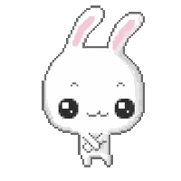 Conejito pixel art con corazones rosas Sticker