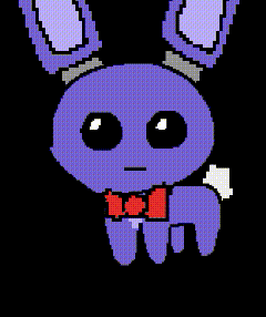 Pixel Art Bunny With Red Bow Tie GIF