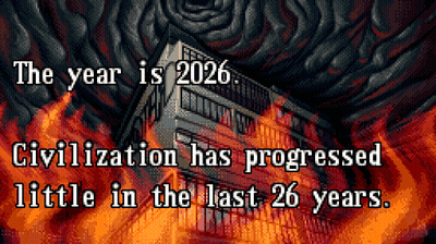 Pixel Art Burning Building 2026 GIF