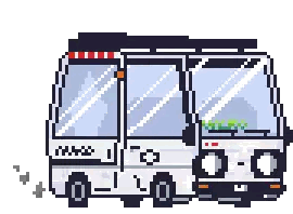 Pixel Art Bus Number 0 Sticker