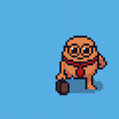 Pixel Art Cartoon Character Back To Work GIF
