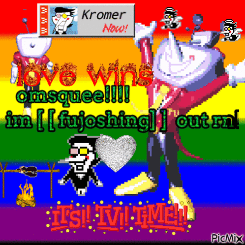 Pixel Art Cartoon Character Love Wins Omsquee !!! GIF