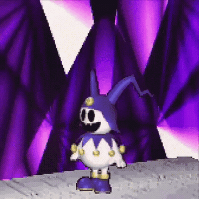 Pixel Art Cartoon Character Purple Background GIF