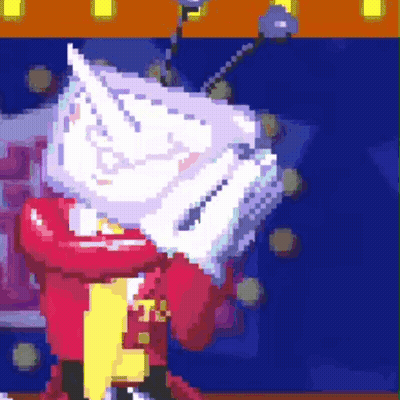 Pixel Art Cartoon Character Red And White Outfit GIF