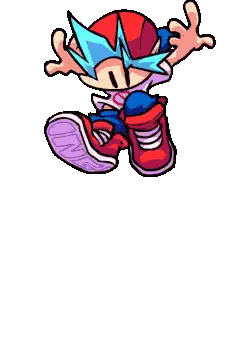 Pixel Art Cartoon Character With Arms Out Sticker