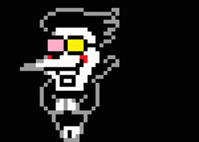 Pixel Art Cartoon Character With Cigarette And Sunglasses GIF