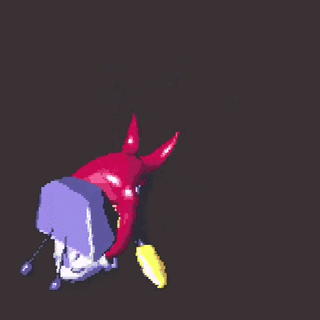 Pixel Art Cartoon Character With TV On Head GIF