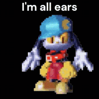Pixel Art Cartoon Saying I'm All Ears GIF