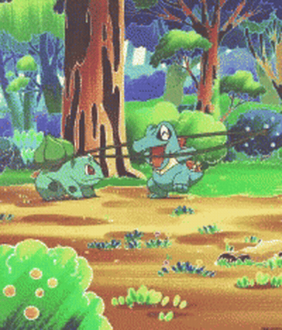 Pixel Art Cartoon Two Pokemon GIF