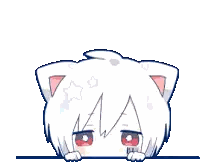 Pixel Art Cat Boy With White Hair And Red Eyes Sticker