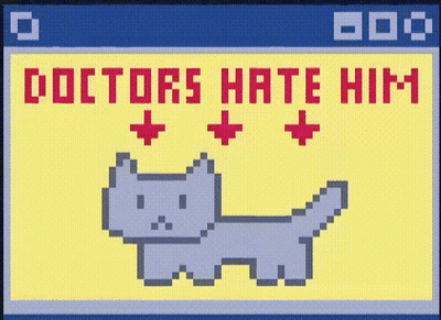 Pixel Art Cat Doctors Hate Him GIF