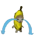 Pixel Art Cat Dressed As Banana Crying Sticker