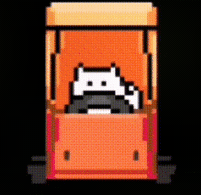 Pixel Art Cat Driving Truck GIF