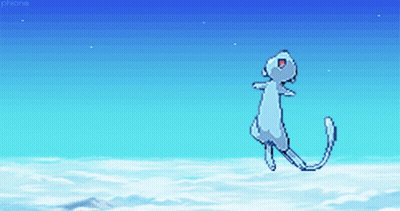 Pixel Art Cat In The Sky Saying Phone GIF