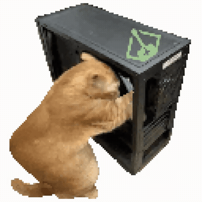 Pixel Art Cat Playing With Computer GIF
