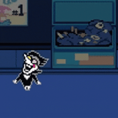 Pixel Art Cat Standing Next To Box Of Clothes GIF