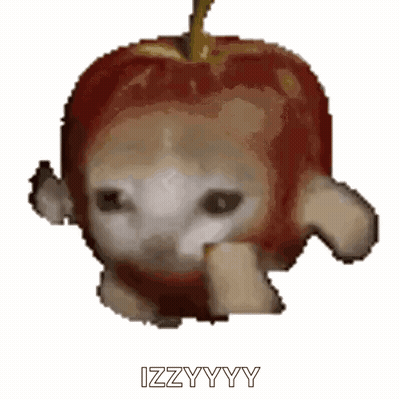Pixel Art Cat Wearing Apple Hat GIF