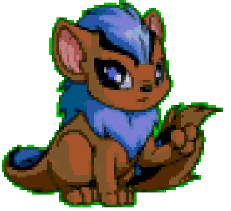 Pixel Art Cat With Blue Eyes And Tail Sticker