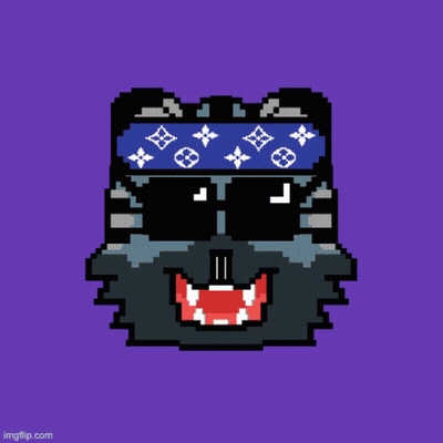Pixel Art Cat With Glasses And Yellow Eye GIF