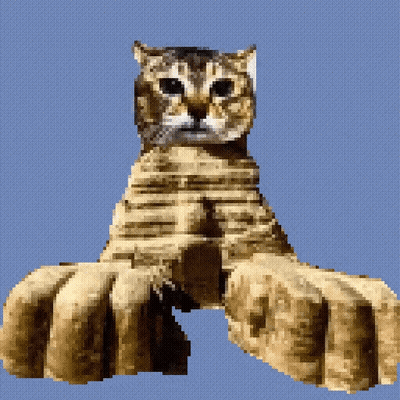 Pixel Art Cat With Huge Claws GIF