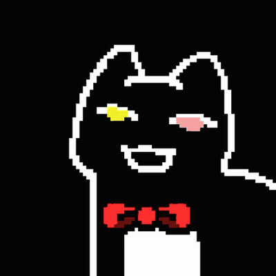 Pixel Art Cat With Red Bow Tie GIF
