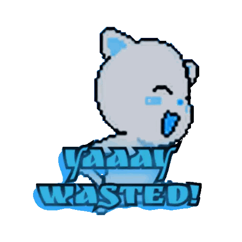 Pixel Art Cat Yaaay Wasted Sticker