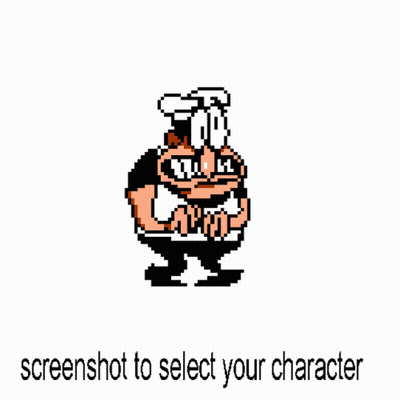 Pixel Art Character Holding A Gun Saying Screenshot To Select Your Character GIF