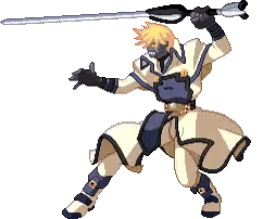 Pixel Art Character Holding Sword Sticker