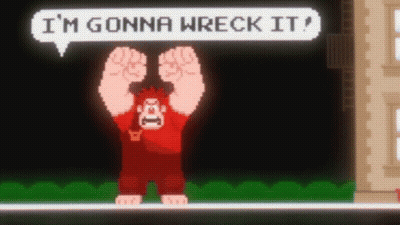 Pixel Art Character Saying I'm Gonna Wreck It GIF