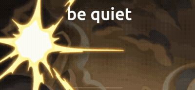 Pixel Art Character Saying Mell Be Quiet GIF