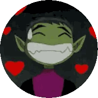 Pixel Art Character With Hearts Sticker