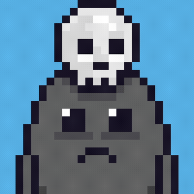 Pixel Art Character With Skull GIF