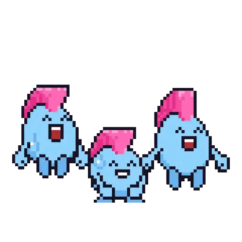 Pixel Art Characters With Pink Mohawks Sticker