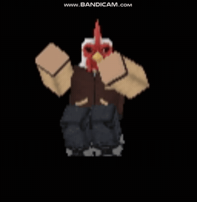 Pixel Art Chicken Head Character With Letter B GIF