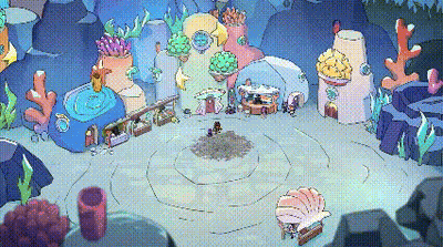 Pixel Art Coral Reef With Circle GIF