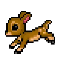 Pixel Art Deer With Red Bow Sticker