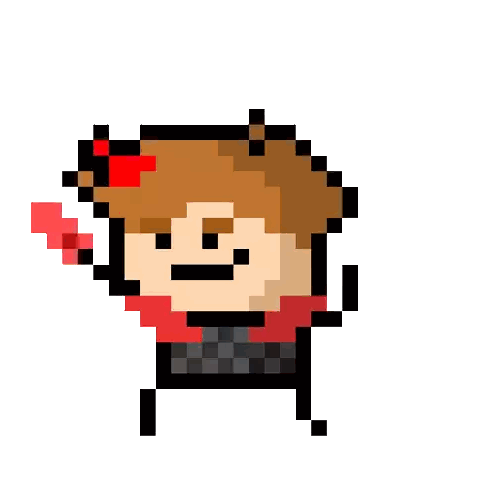 Pixel Art Devil With Red Bow Sticker