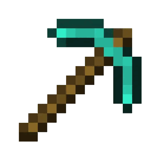 Pixel Art Diamond Pickaxe Sticker