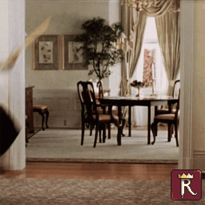 Pixel Art Dining Room With R Logo GIF