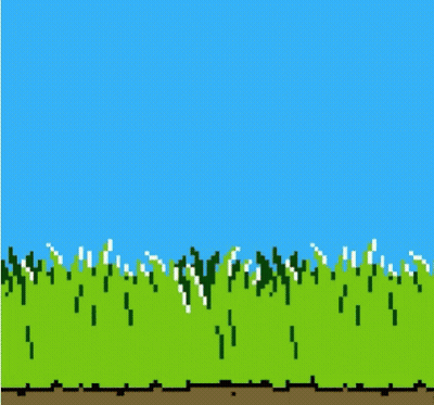 Pixel Art Dog Running Through Grass GIF