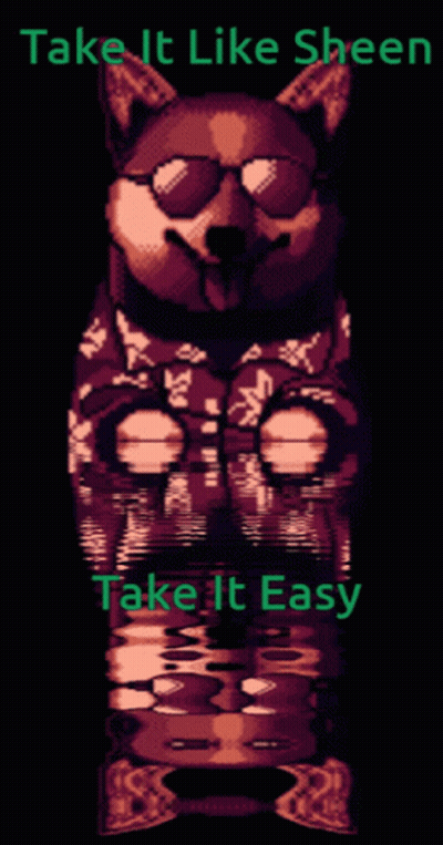 Pixel Art Dog Wearing Sunglasses Take It Like Sheen GIF