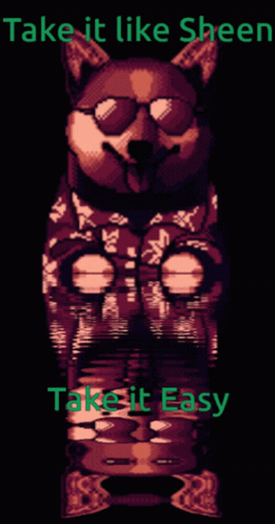Pixel Art Dog Wearing Sunglasses Take It Like Sheen GIF