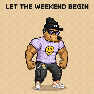 Pixel Art Dog With Sunglasses And Purple Shirt GIF