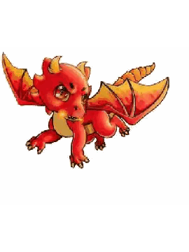 Pixel Art Dragon Flying With Flames Sticker