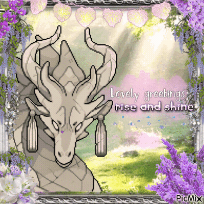 Pixel Art Dragon Lovely Greetings Rise And Shine GIF