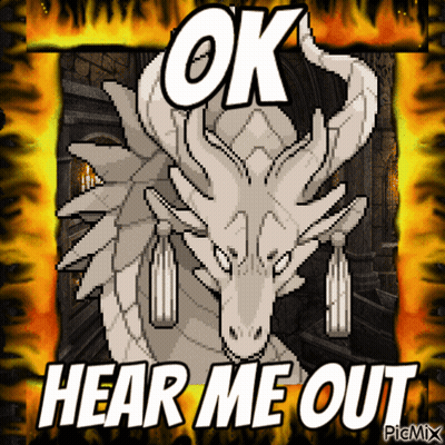 Pixel Art Dragon Saying Ok Hear Me Out GIF