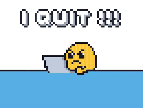 Pixel Art Duck With Quit Sticker