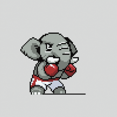 Pixel Art Elephant Boxing GIF