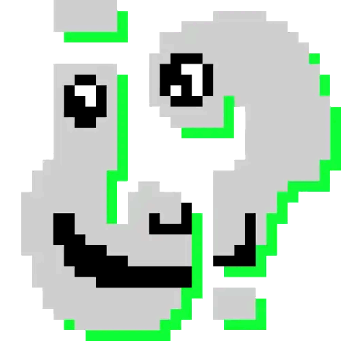 Pixel Art Elephant Face With Green Border Sticker